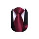 thumbnail image 1 of Conjunto de corbata y pañuelo con bolsillo DiBangu Solid Wine Red Silk para hombre, 1 of 5