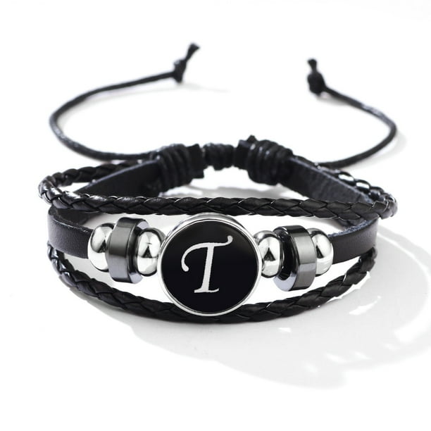 Stackable PU Leather Chain Bracelet - 26 English Letter Pattern - Perfect Birthday Gift for Personality Lovers!