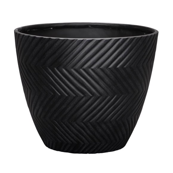 Maceta L&G Solutions Yuma de poliresina negra, 33 x 40 cm