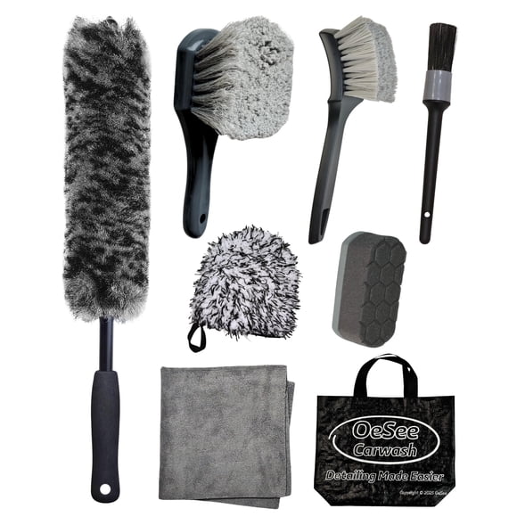 Kit de Cepillos para Llantas oesee 8 piezas de lana sintética y pelo de caballo