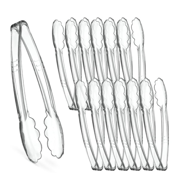 Pinzas transparentes de 9" (23 cm) – Plasticpro – Pinzas de servicio resistentes y reutilizables para cocina y BBQ, ideales para fiestas, catering, eventos, buffet, bodas y uso diario – Pack de 12