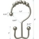 thumbnail image 3 of Ganchos para cortina de ducha, de metal resistente a la oxidación y con doble deslizamiento, para barra de ducha y cortinas de baño, juego de 12, níquel mate., 3 of 6