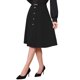 thumbnail image 4 of INSPIRE CHIC Falda Midi Plisada de Línea A para Mujer Vintage de Trabajo Cintura Alta Falda Acampanada de Negocios XS Negro, 4 of 6