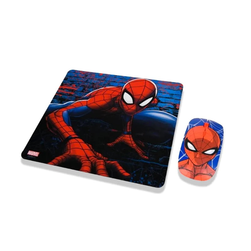 Disney - Kit Gamer Spiderman Accesorios Computacion Azul / Rojo