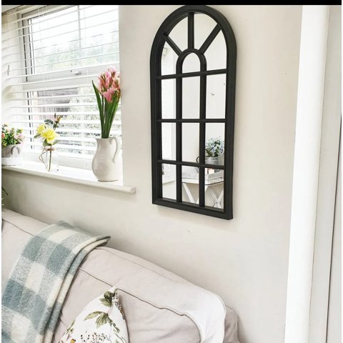 Genérico - Espejo Modelo Ventana Negro 70X35 Cm Decorativo