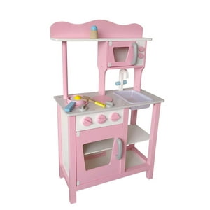 Gamepower - Cocina De Madera Con Accesorios Rosa