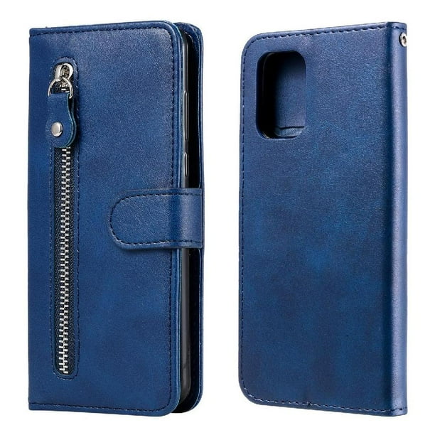Funda con Cremallera para Xiaomi Redmi NOTE 10 4G, Carcasa Cartera de Cuero PU con Soporte y Tarjetero