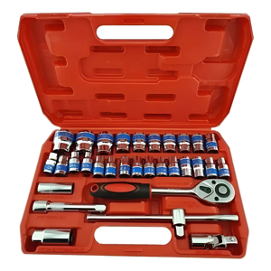 Genérico - Juego De Dados Cuadrante 1/2 Pulgada 32 Piezas Jh Naranja