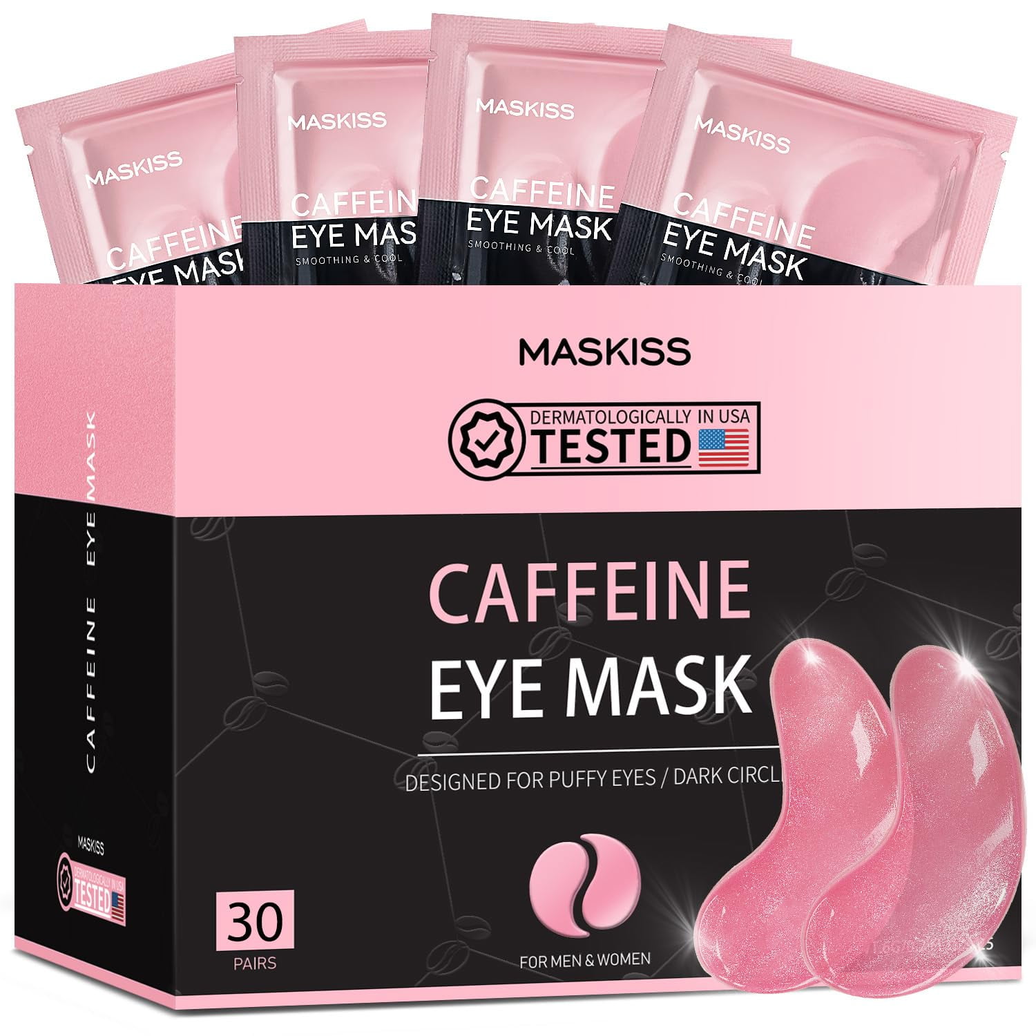 Parches Para Ojos Maskiss Cafeine Para Ojeras, 30 Pares