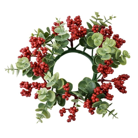 Magideal - Guirnalda De Velas Con Forma De Anillo, Guirnalda De Flores Para Velas Navideñas, Guirnalda De Velas Con Forma De Pilar Para Cafetería, Sala De Estar,