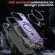 thumbnail image 4 of Para Apple iPhone 16 Pro Funda con Soporte de Anillo O Magnético Invisible, Funda de Teléfono a Prueba de Golpes, Morado, para iPhone 16 Pro, 4 of 6