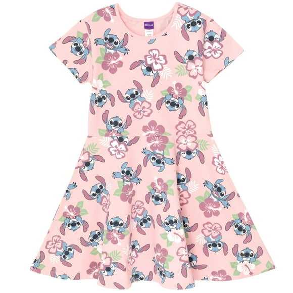 Vestido de skater Disney Lilo & Stitch para niñas pequeñas rosa 6