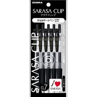 Zebra Pen - Bolígrafo De Gel Zebra Sarasa Clip 0.7 Negro, Paquete De 5