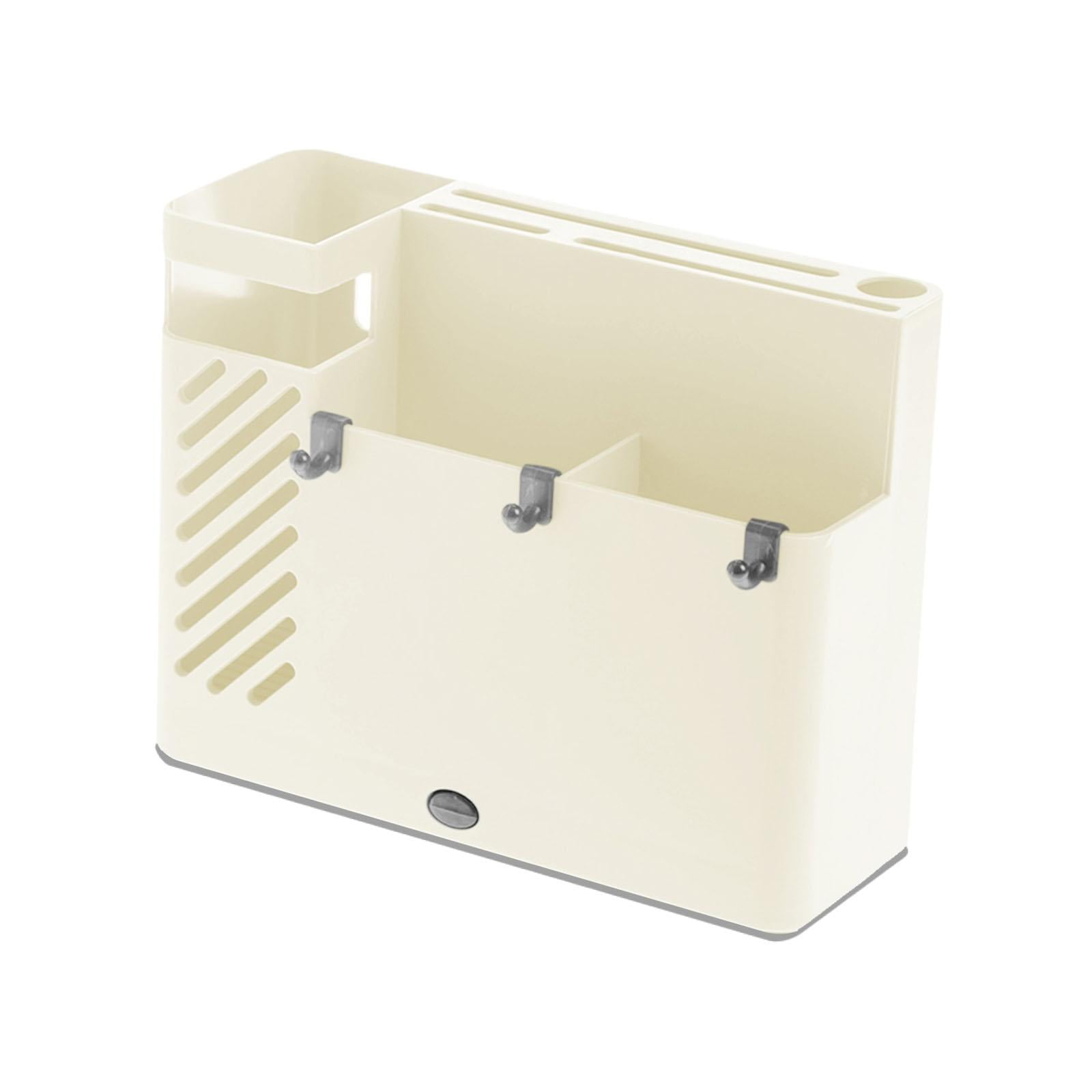 Bothyi - Estante Para Palillos De Cocina, Soporte De Pared, Caja Organizadora De Pared Resistente Para Utensilios De Cocina, Color Blanco
