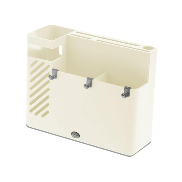 Estante Para Palillos De Cocina, Soporte De Pared, Caja Organizadora De Pared Resistente Para Utensilios De Cocina, Color Blanco