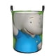 thumbnail image 1 of Babar Cesta de lavandería de gran capacidad redonda con asa, bolsa para ropa sucia plegable, almacenamiento para dormitorio, baño y lavadero 44x35 cm, 1 of 6