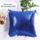 thumbnail image 3 of PiccoCasa Fundas de Cojín Decorativas con Lentejuelas, 16"x16" Fundas de Almohada para Fiesta Azul Real, 3 of 7