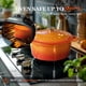 thumbnail image 5 of Libro de cocina Dutch Oven Overmont de hierro fundido esmaltado de 7 litros con tapa, naranja, 5 of 8