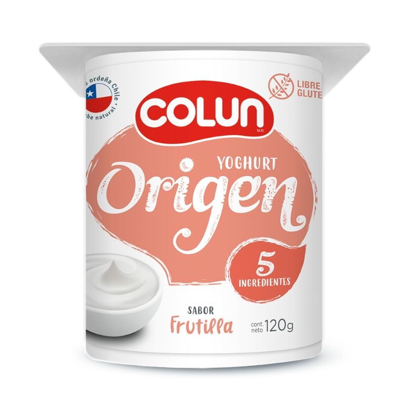 Yoghurt Origen Sabor Frutilla Pote 120 g Colun