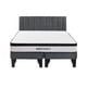 thumbnail image 1 of Cama Europea 2 Plazas Hermes + Respaldo Tubular Negro Gris, 1 of 3