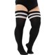 thumbnail image 1 of suxuMhao Calcetines Grandes Estilo de Rayas de Remolque Talla Grande Calcetines Casuales Extragrandes, Medias sobre la Rodilla con Alta Elasticidad, Negro y Blanco, 3 Pares, Calcetines Elásticos, 1 of 2