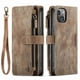 thumbnail image 1 of 1pc Suede Vintage Leather Phone Cover, Wallet License Card Slot Magnetic Buckle Zipper Pocket Bracket Flip Cover Phone Protective Case For IPhone14/14Plus/14Pro/14Pro Max ,iPhone13/13Pro/13Pro Max ,iP, 1 of 3