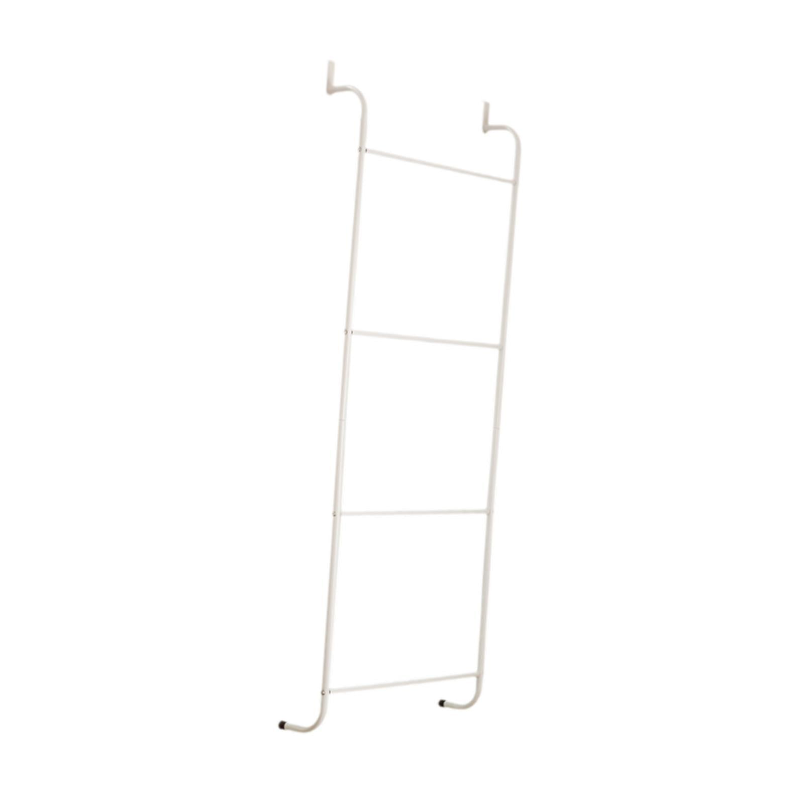 Magideal - 4 Niveles Sobre La Puerta De La Toalla De La Toalla Estante De Ahorro De Espacio Fácil Instalación De Metal De Toalla Resistente Para La Sala De Estar Blanco