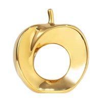 Magideal - Estatua De Mármol Para Decoración Del Hogar, Figura Abstracta De Resina Para Escritorio - Escultura Moderna Para Embellecer Tu Hogar, Figura Única Manzana Dorada