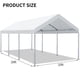 thumbnail image 4 of Cubierta de toldo para cochera Vanteriam 305 x 610 cm blanca impermeable, 4 of 7