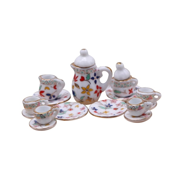 15x Casa De Muñecas Miniatura Tetera Taza Mini Taza De Té Modelos Para Sala De Estar Estilo B