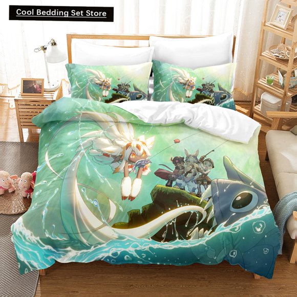 x1834 Bed Sheets Anime Made in Abyss Bedding Sets Duvet Cover Set With Pillowcase Twin Full Bedclothes Bed Linen For Home Textiles 3-Piece Bedding Set (1 Duvet Cover + 2 Pillow Shams) nj1834