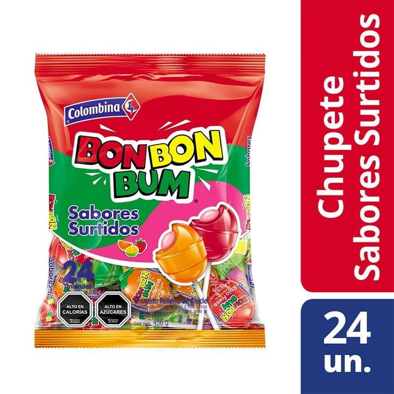 Chupete Bon Bon Bum Surtido 456 g Colombina