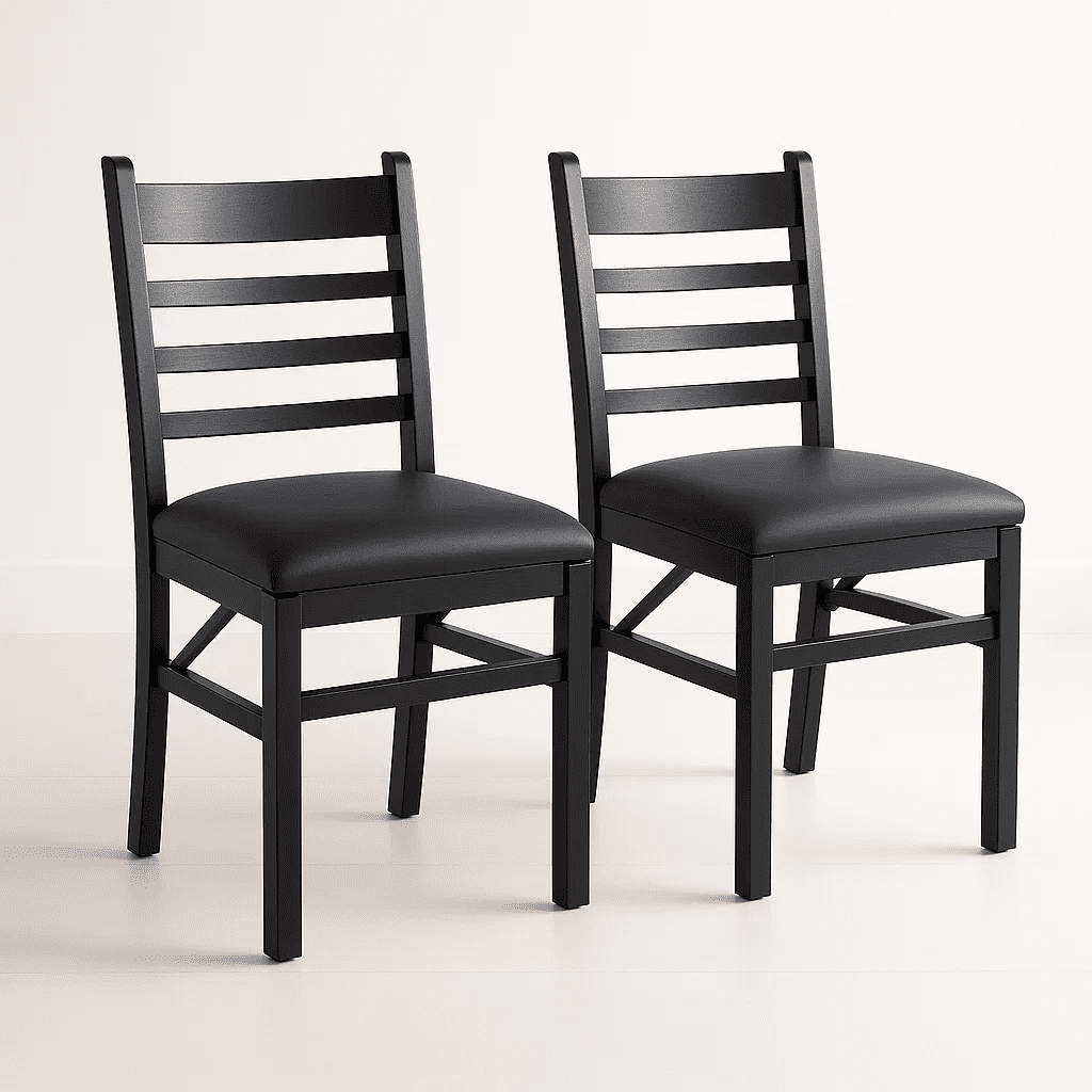 Klik Muebles - Pack De 2 Sillas Industrial Plegable Con Marco Negro Y Tapizado Sintético