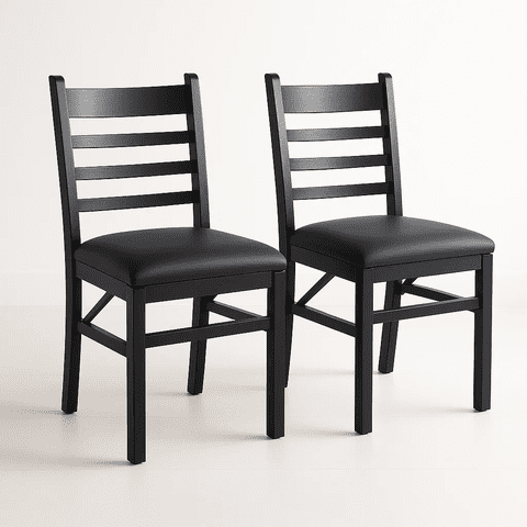 Klik Muebles - Pack De 2 Sillas Industrial Plegable Con Marco Negro Y Tapizado Sintético