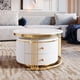 thumbnail image 1 of Modern 2 Pieces White Round Nesting Coffee Table with Drawers in 27.6'', 1 of 3