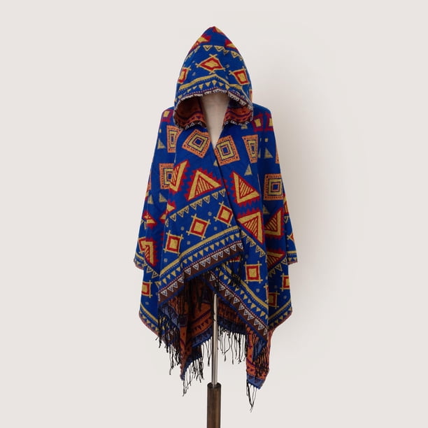 Cozy & Stylish Oversized Geometric Print Blanket Shawl with Tassel Wrap - Perfect for Outdoor Wind Protection!
