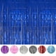 thumbnail image 1 of Xiao Hua Juego de 2 Piezas de Cortina con Borlas de Papel Aluminio, Cortina para Puerta, Alambre Metálico para Fotografía, Tela de Fondo, Decoración de Fiesta y Boda, 3.3 Pies x 8.2 Pies, Azul, 1 of 4