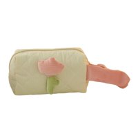 Ioensy - Bolsa De Maquillaje Organizador Regalo Lindo Mujeres Único Elegante Cremallera Neceser Lavado Mango Lateral Beige