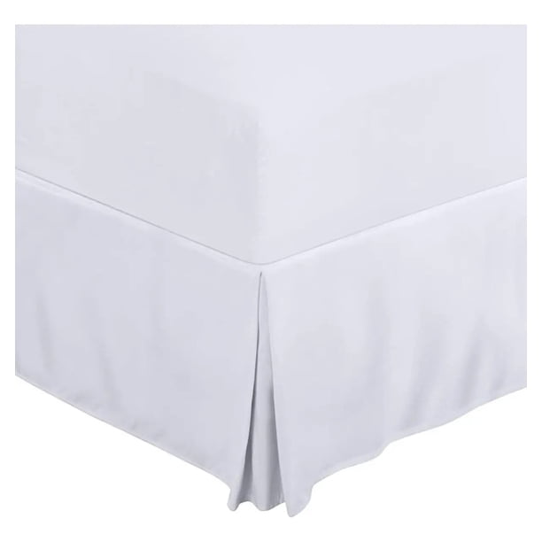 Faldón Cama King Blanco Liso Elasticados Premium Casa Nerola