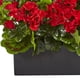 thumbnail image 3 of Planta artificial de geranio casi natural con maceta rectangular, 3 of 3