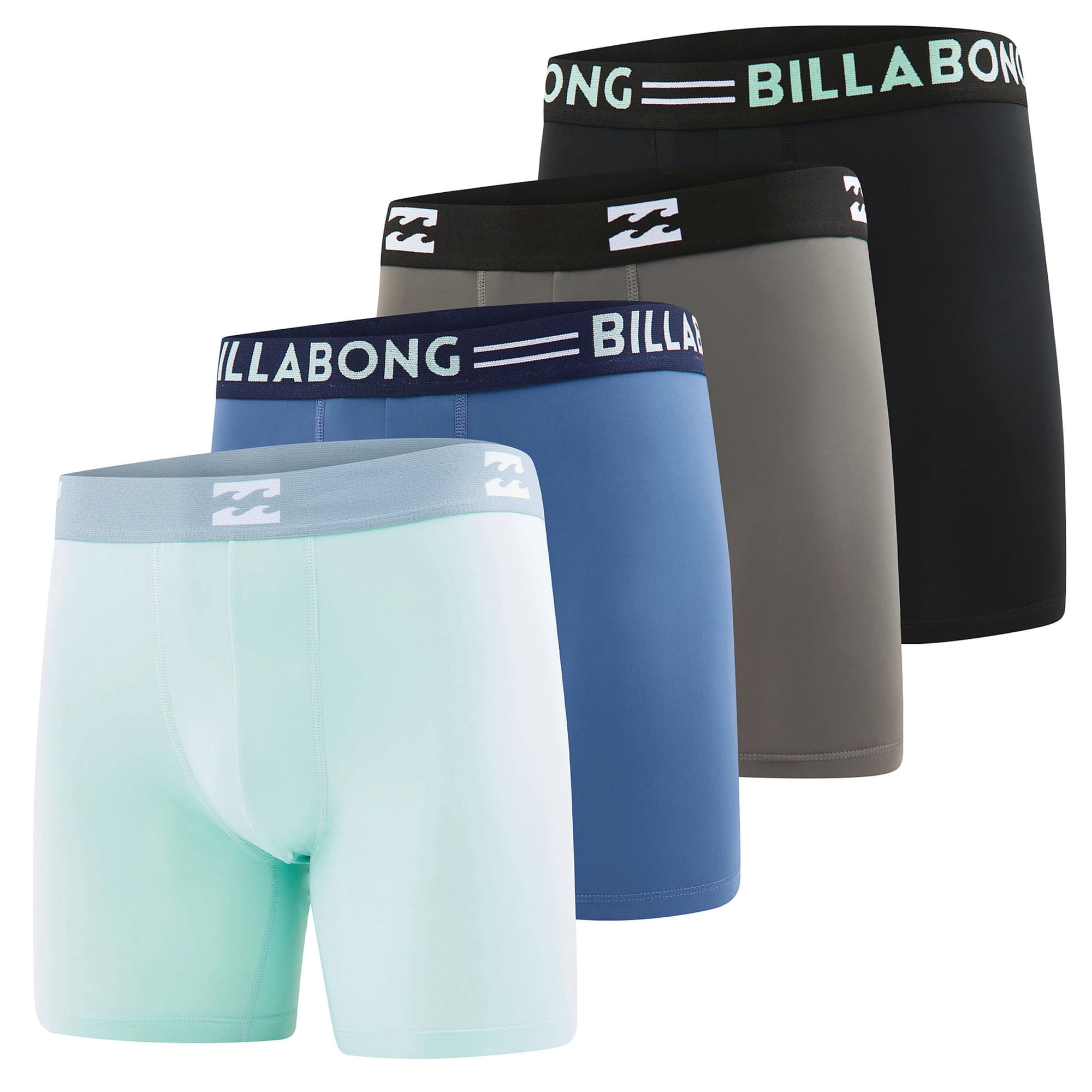 Calzoncillos Bóxer Billabong De Microfibra Performance Para Hombre, Paquete De 4
