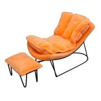 Magideal - Mecedora A Escala 1:6 De Hierro Forjado, Modelo De Mini Colección, Modelo De Sofá Individual De Tela Suave Con Reposapiés Para Figuras De Acción De 12 Naranja