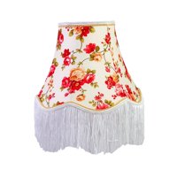 Ioensy - Pantalla De Lámpara Europea Con Cuentas, Pantalla De Lámpara Con Flecos Para Dormitorio, Comedor, Hogar, Color Rojo