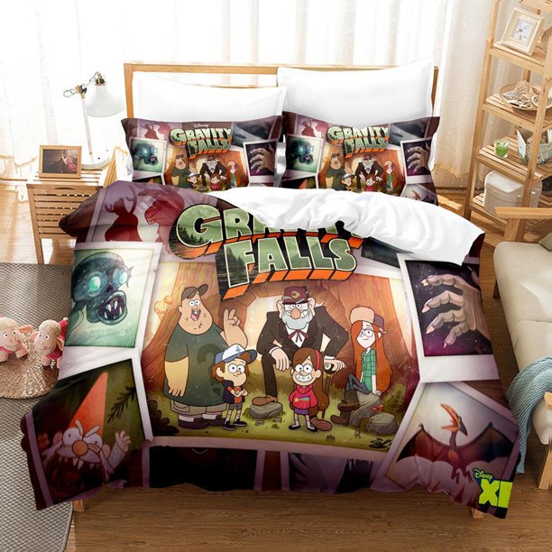 Holiday gift bedding set gravity falls quilt duvet cover 3-Piece Bedding Set (1 Duvet Cover + 2 Pillow Shams)