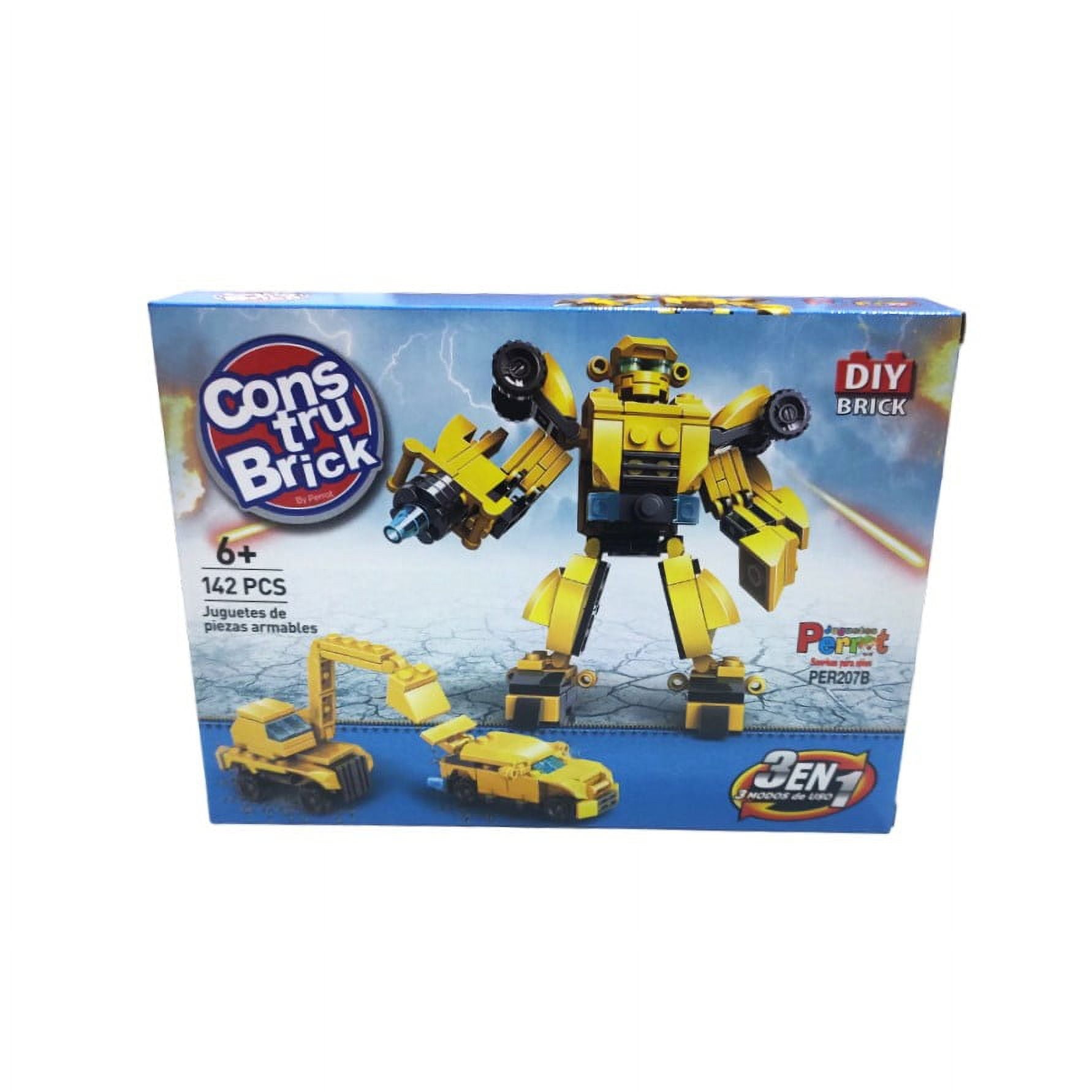 Juguetes Perrot - Construbrick Mega Robot Amarillo 3 En 1, 142 Pzas