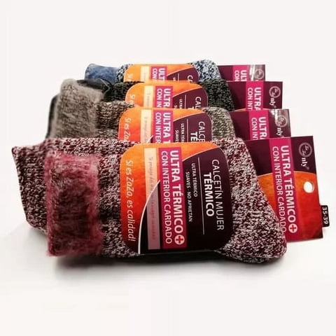 Only Zaza - Calcetín Ultra Térmico Para Mujer - Diabético - Suaves - Docena