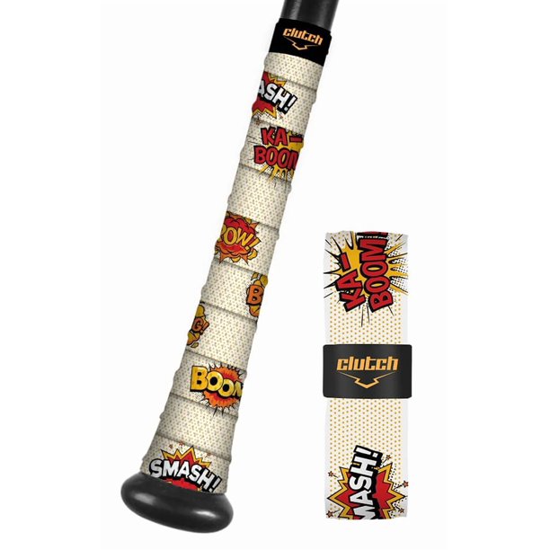 Cinta antideslizante para grip de bate Clutch Sports Apparel para todo clima, acolchada de 1,1 mm para béisbol y sóftbol, duradera y multiuso para jugadores jóvenes y adultos, diseño Dynamite
