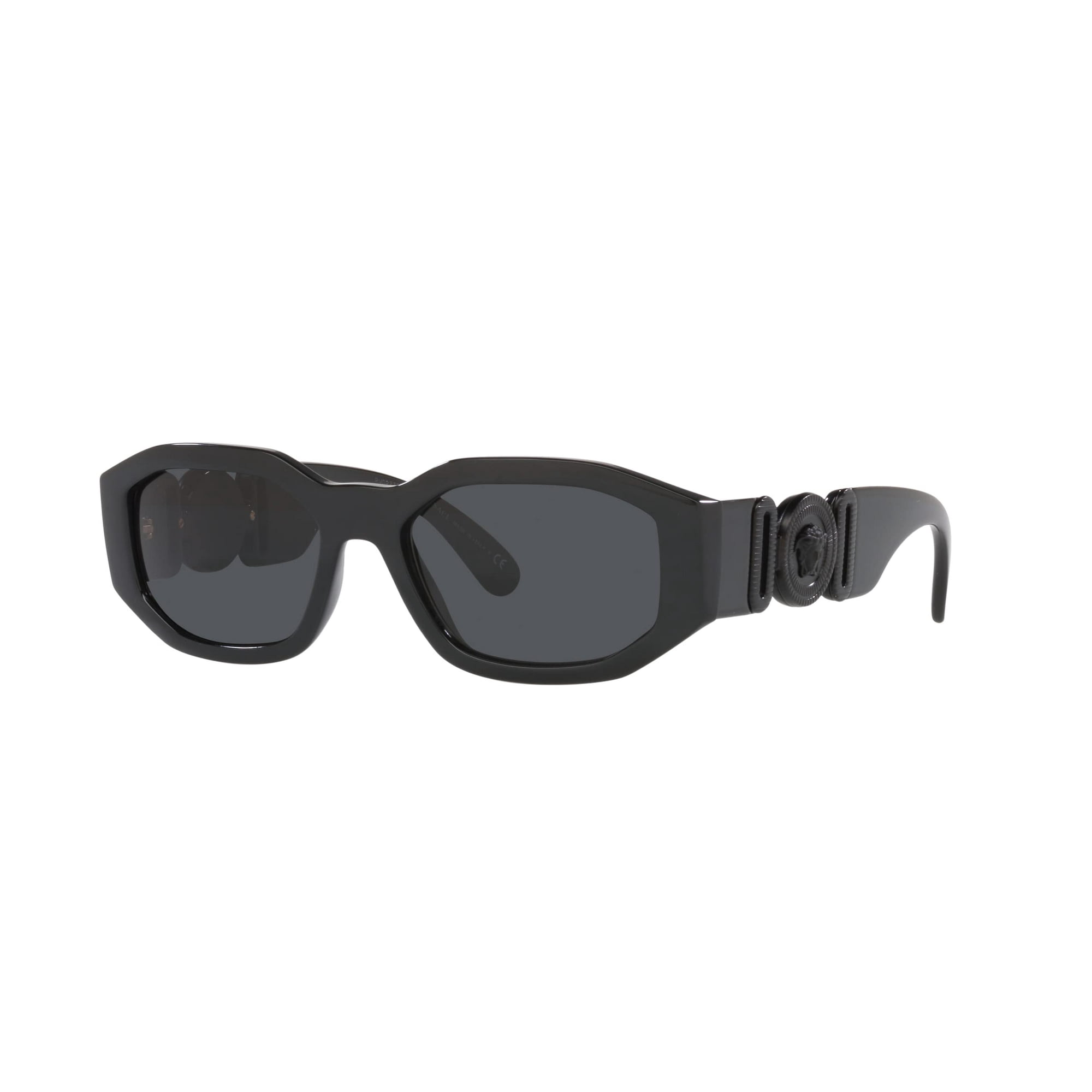Gafas De Sol Versace Unisex Con Montura Negra Y Lentes Gris Oscuro De 53 Mm