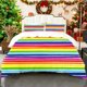 thumbnail image 1 of Set with Rainbow Stripe Pattern Printed Duvet Cover Set Themed Bedding Includes Duvet Cover and Pillowcase Set Soft and Comfortable Suitable for All Seasons Ide, 1 of 1