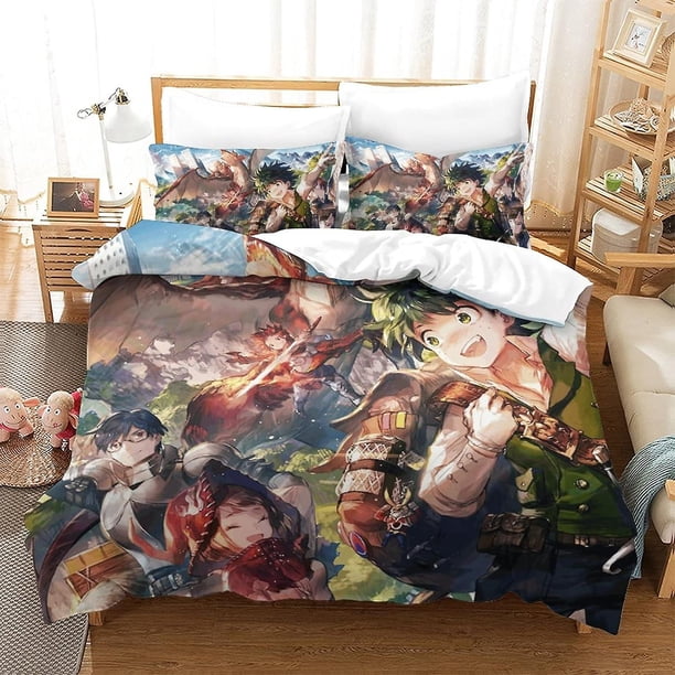Juego de ropa de cama de My Hero Academia, funda nórdica, juego de cama de anime, colección para adolescentes, niñas y niños, sin edredón, sábana king.